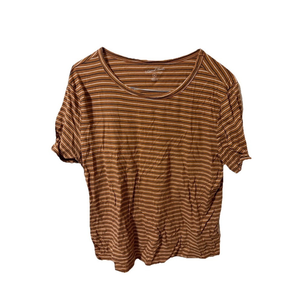 Universal Thread striped short-sleeve T-shirt in a warm orange XXL